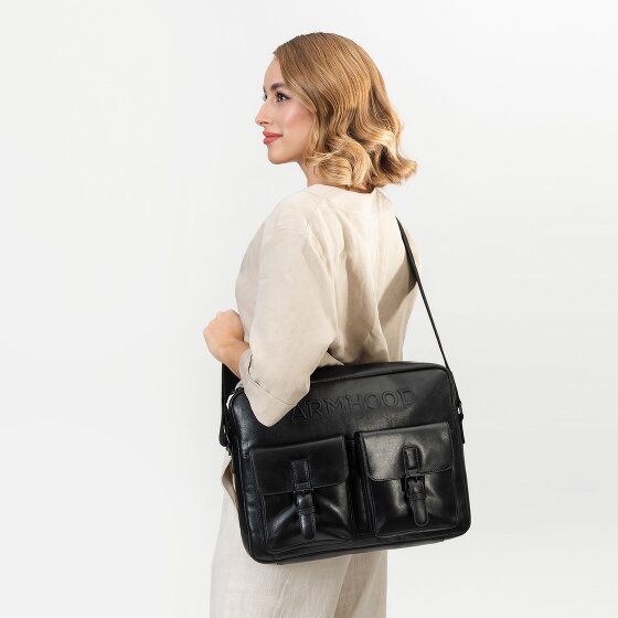 Farmhood Memphis Aktetas Messenger Leer 38 cm Laptop compartiment
