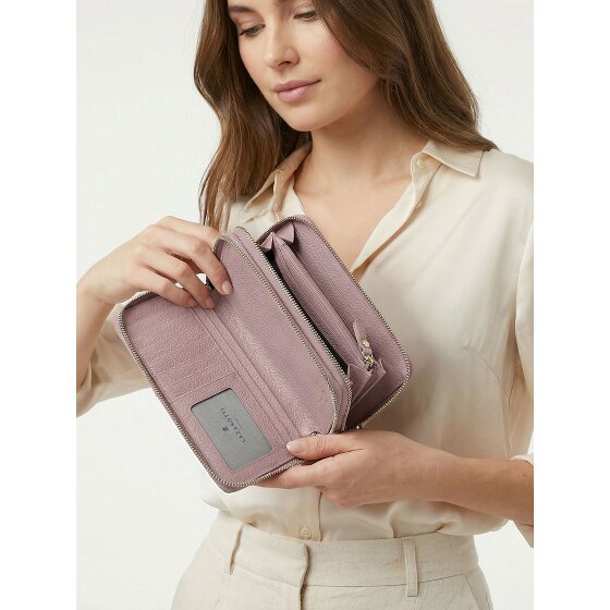 Lazarotti Bologna Leather XL portemonnee met dubbele ritssluiting rondom, RFID-bescherming, leer, 20 cm