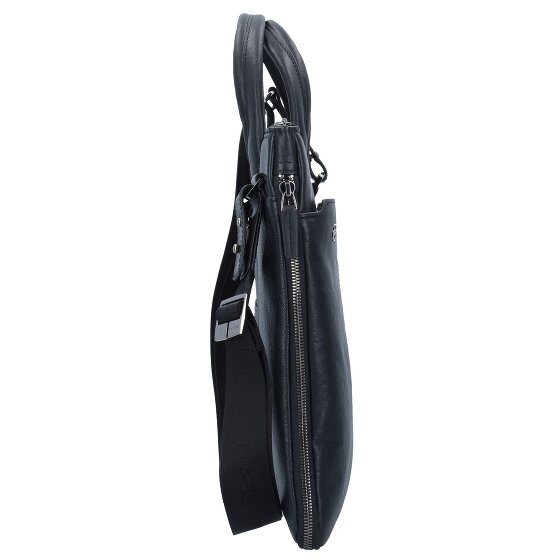 Piquadro Zwarte vierkante aktetas Leer 42 cm Laptopvak