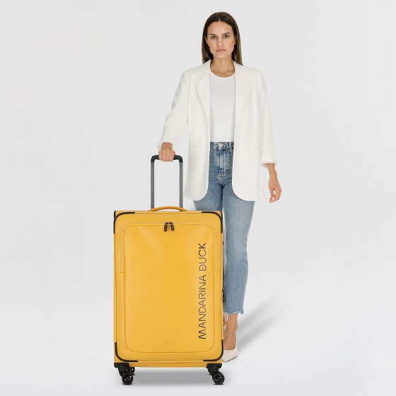 Mandarina Duck Eco Coated 4 wielen Trolley L 78 cm met uitbreidingsplooi