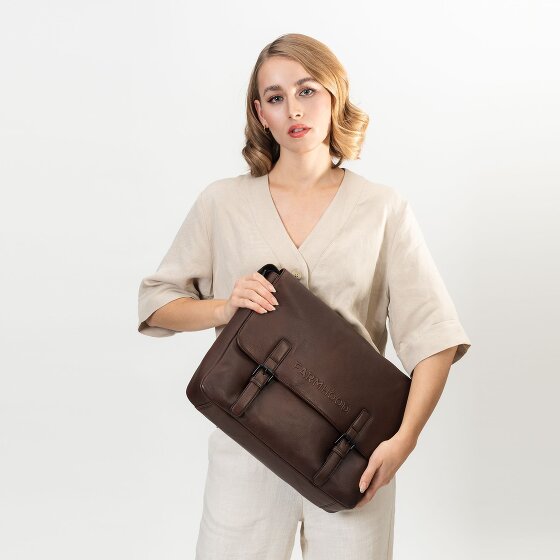 Farmhood Memphis Aktetas Messenger Leer 38 cm Laptop compartiment