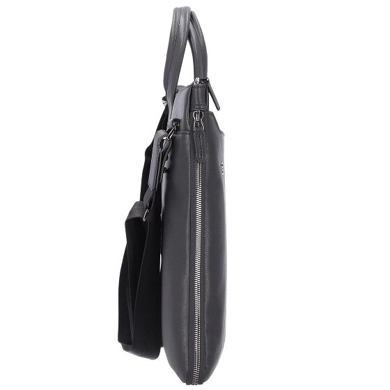 Piquadro Zwarte vierkante laptoptas leer 47 cm