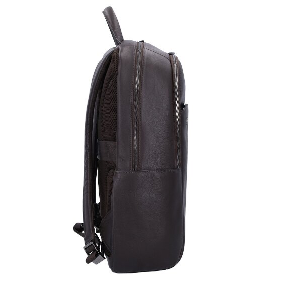 Piquadro Zwarte Square Rugzakken Leer 44 cm Laptopvak