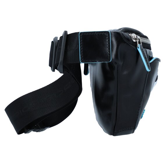 Piquadro Blauw vierkant heuptasje leer 29 cm