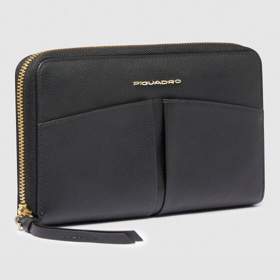 Piquadro Ashley Portemonnee RFID-bescherming Leer 19 cm