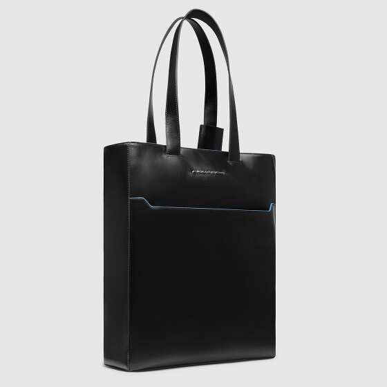 Piquadro Blue Square Schoudertas RFID-bescherming Leer 30 cm Laptop compartiment