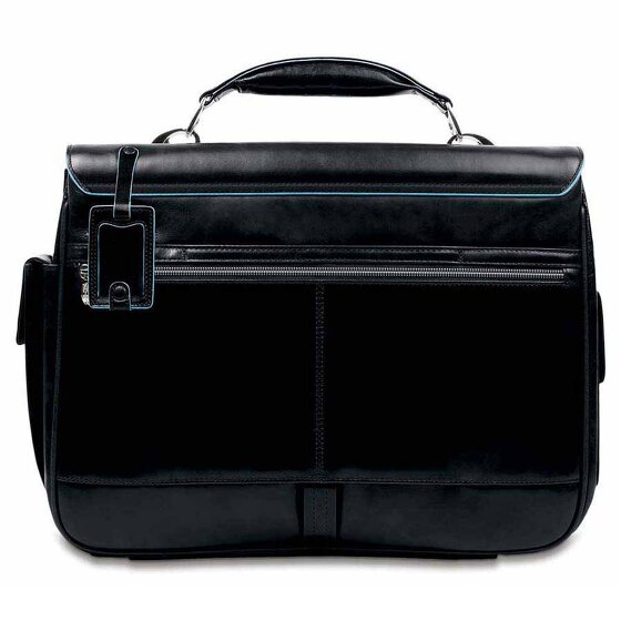 Piquadro Blauwe vierkante aktetas Leer 43 cm Laptopcompartiment