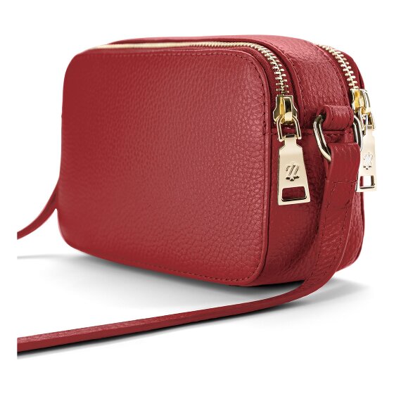 Lazarotti Bologna leer crossbody tas Camera-Bag leer dubbele rits 18 cm