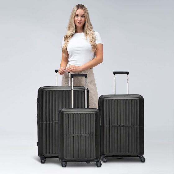 Pactastic Collectie 01 4-wiel kofferset, 3-delig, met rekbare vouw