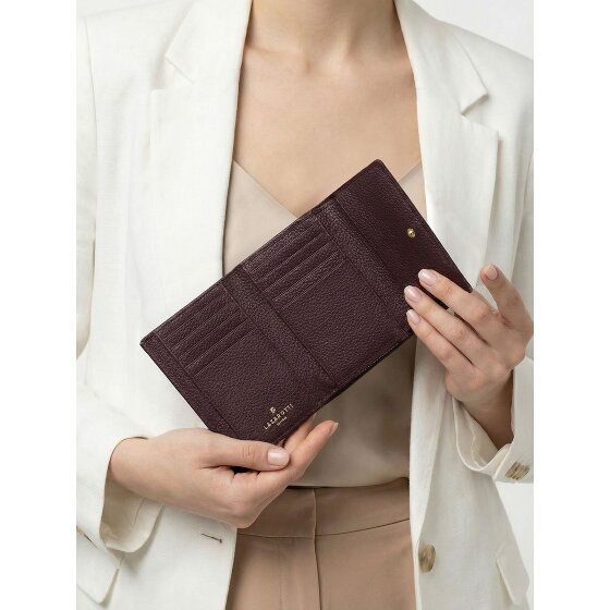 Lazarotti Bologna leer XL portemonnee met ritsvak leer 14 cm