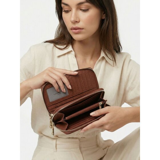 Lazarotti Bologna Leather XL portemonnee met dubbele ritssluiting rondom, RFID-bescherming, leer, 20 cm
