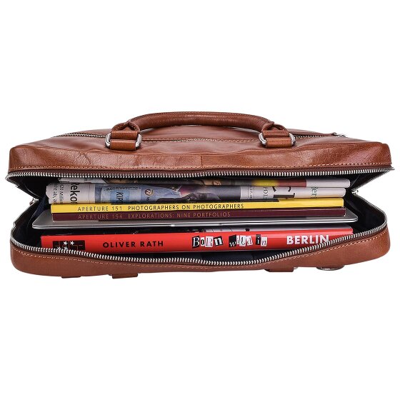 Leonhard Heyden Cambridge aktetas Leer 37 cm Laptopcompartiment