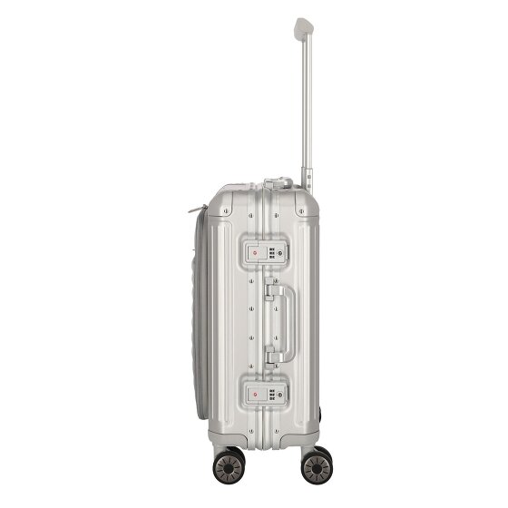 Travelite Next 4-wielige cabinewagen van Aluminium, 55 cm, met laptopvak