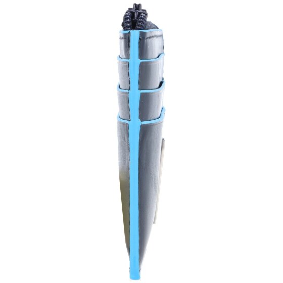 Piquadro Blauw vierkant creditcard etui RFID leer 11 cm