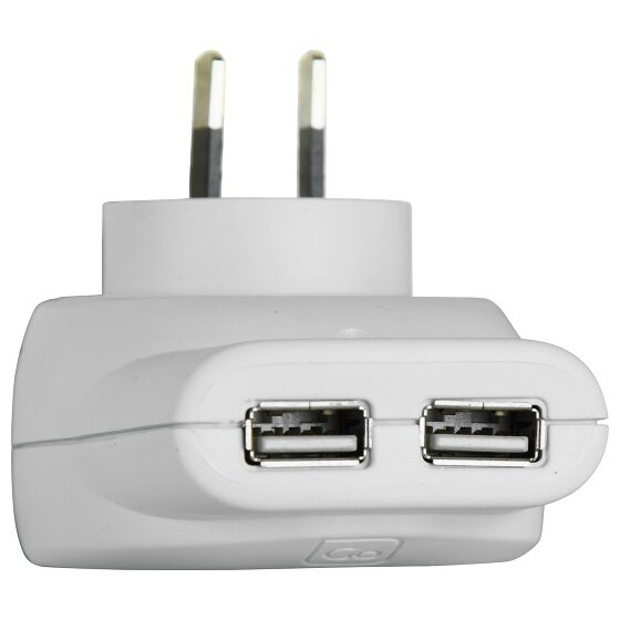 Go Travel Elektrische + elektronische apparatuur Dubbele USB-adapter UK