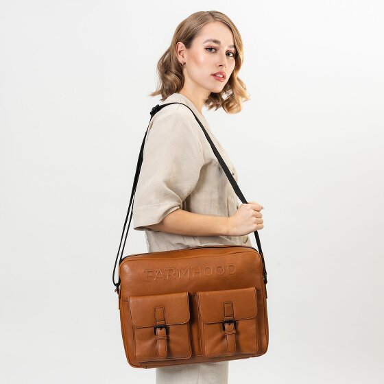 Farmhood Memphis Aktetas Messenger Leer 38 cm Laptop compartiment