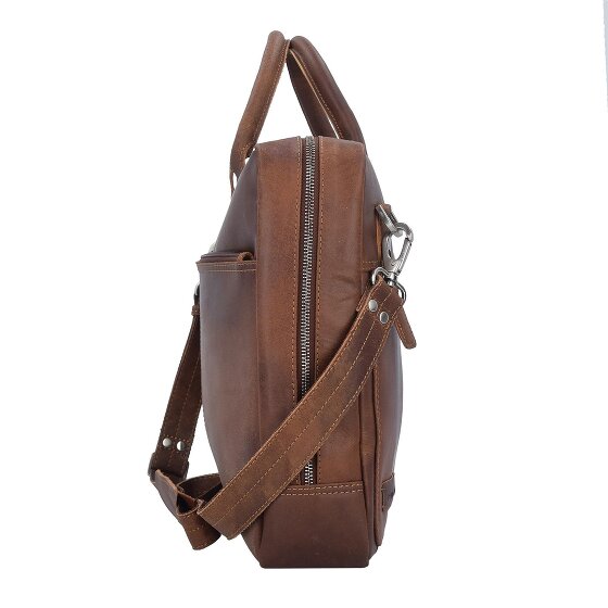 Plevier Vintage London Koffer RFID-bescherming Leer 41 cm Laptop compartiment