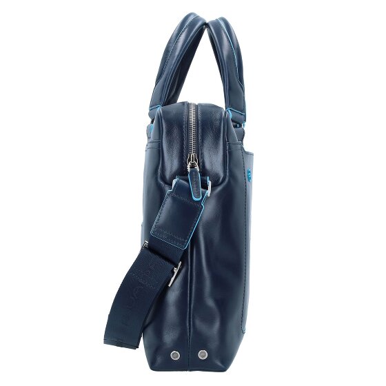 Piquadro Blauwe Square Briefcase III Leder 40 cm Laptopcompartiment