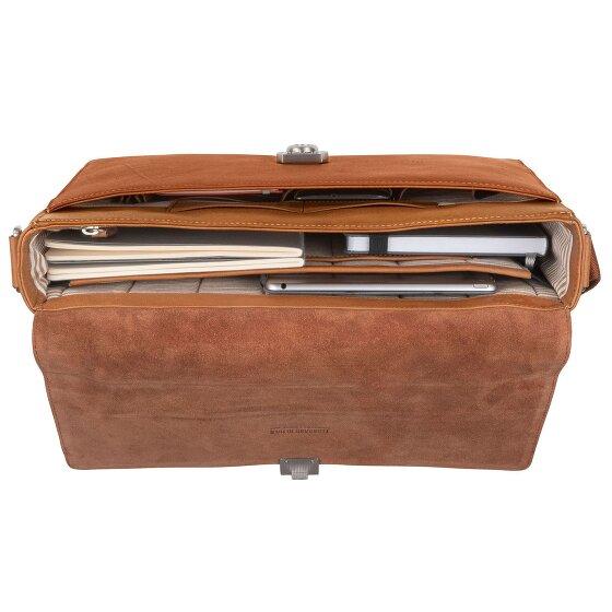 Leonhard Heyden Bergamo Messenger Leer 38 cm Laptopcompartiment