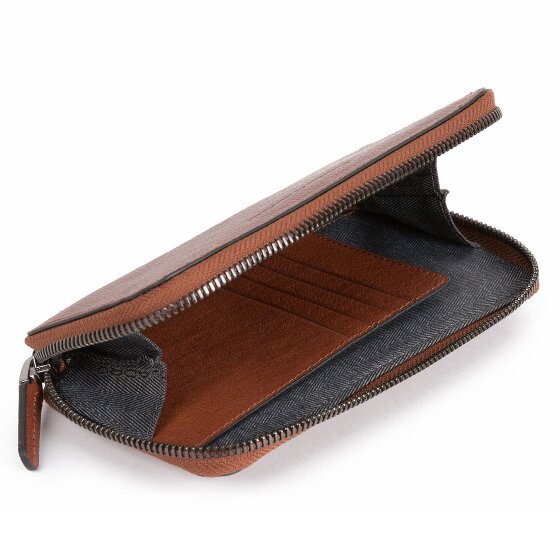 Piquadro Zwart Vierkant Mobiel Tasje Leer 17 cm