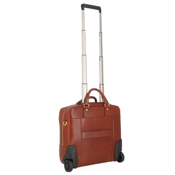 The Bridge Stovia 2 wielen Loodswagen Leer 39 cm Laptop compartiment