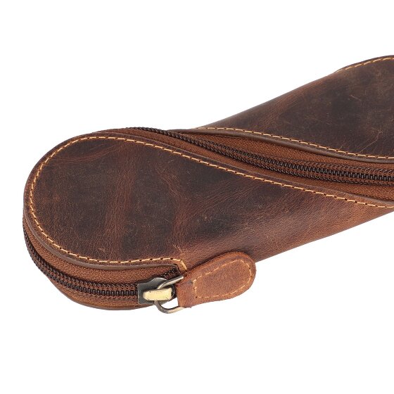 Greenburry Vintage leren brillenkoker 17 cm