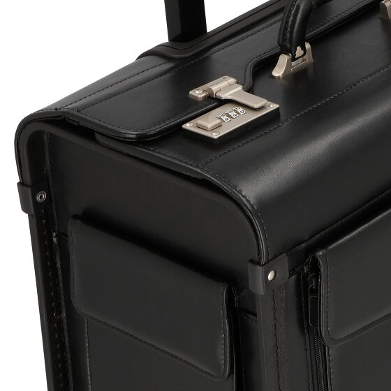 Dermata 2-wiel lederen pilotentrolley 45,5 cm laptopvak Dermata 2-wiel lederen pilotentrolley 45,5 cm laptopvak