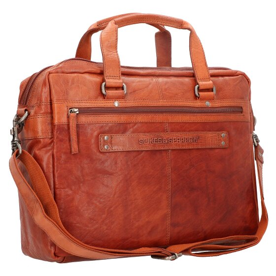 Spikes & Sparrow Aktetas leer 41 cm laptop compartiment