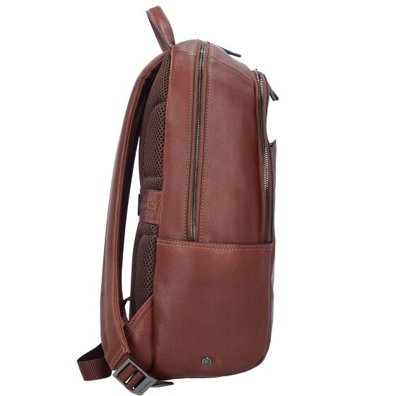 Piquadro Zwart Vierkante Rugzak Leder 39 cm Laptopcompartiment