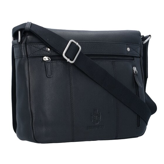 Leonhard Heyden Berlin Messenger schoudertas leer 32 cm laptop compartiment