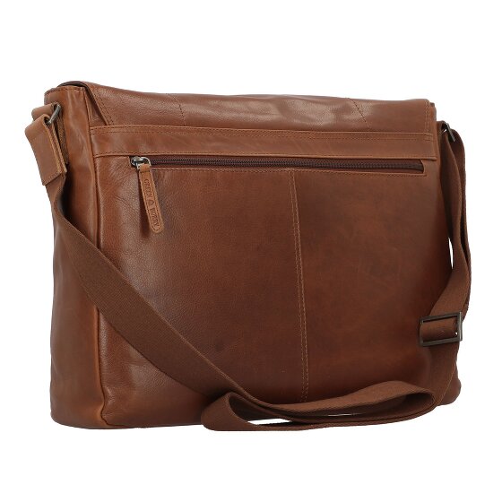Greenburry Vintage Aktetas Messenger Leer 40 cm Laptop compartiment