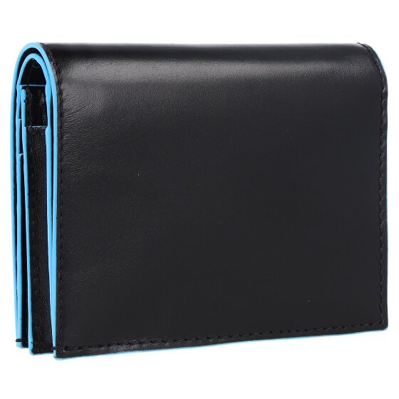 Piquadro Blauwe Vierkante Portemonnee Leer 11 cm
