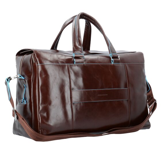 Piquadro Blauwe Vierkante Reistas Leder 47 cm Laptopcompartiment