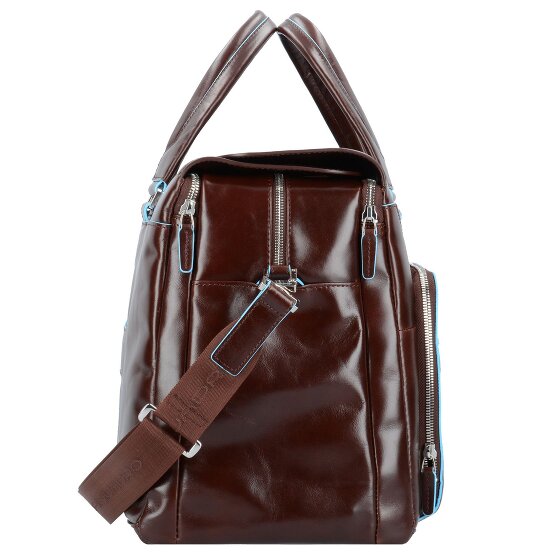 Piquadro Blauwe Vierkante Reistas Leder 47 cm Laptopcompartiment