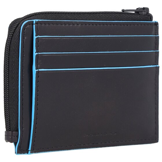 Piquadro Blauw vierkant creditcard etui RFID leer 11 cm
