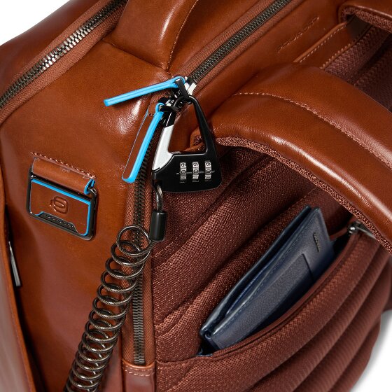 Piquadro Blue Square Dagrugzak RFID-bescherming Leer 39 cm Laptop compartiment