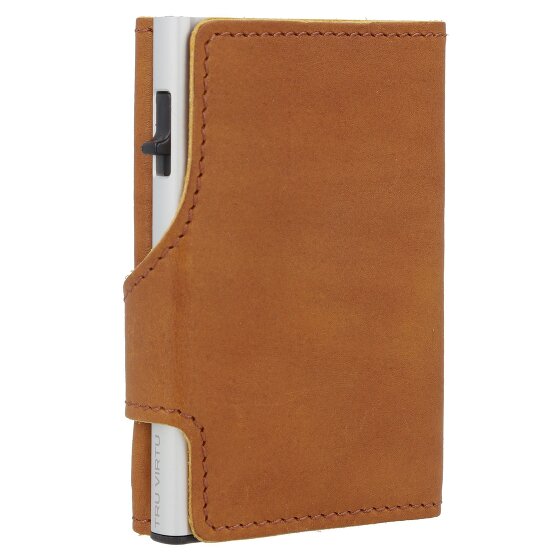 Tru Virtu Click & Slide Natural Kredietkaart etui Leer 7 cm