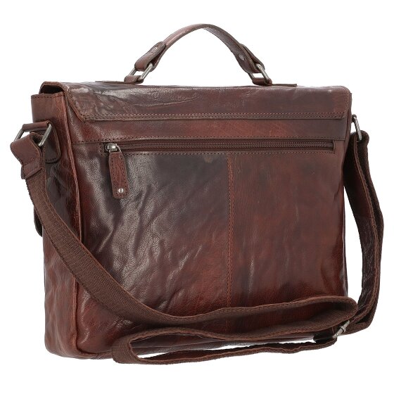Pride and Soul Baggie Briefcase Leer 35 cm Laptopcompartiment