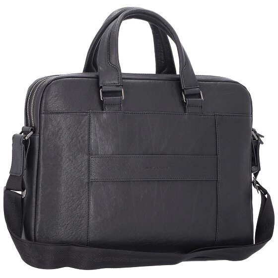 Piquadro Zwarte vierkante aktetas Leer 40 cm