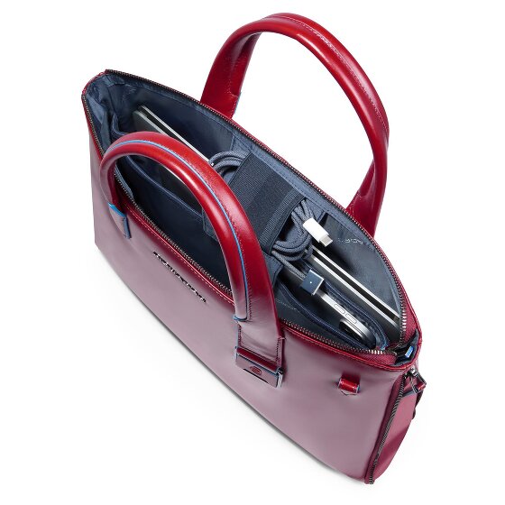 Piquadro Blue Square Shopper Tas Leer 38 cm Laptop compartiment met uitbreidingsplooi