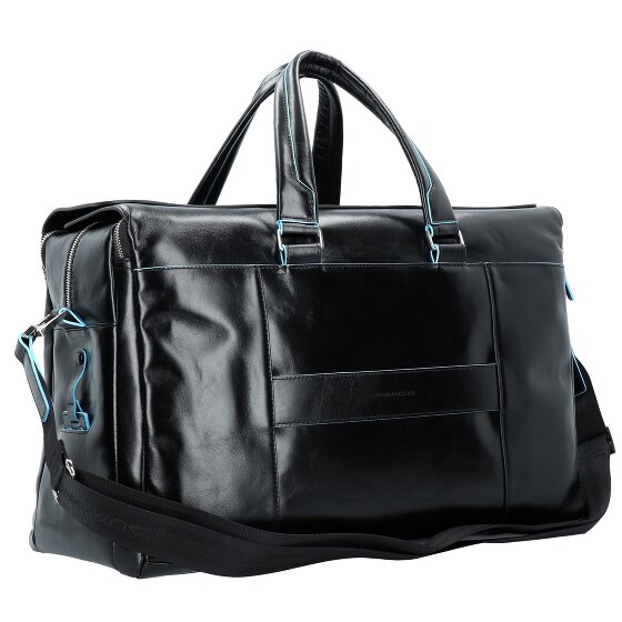 Piquadro Blauwe Vierkante Reistas Leder 47 cm Laptopcompartiment