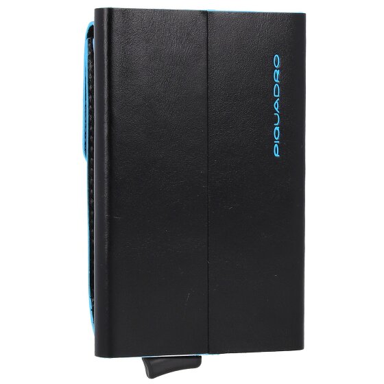 Piquadro Blauw Vierkant Creditcardetui Leer 6 cm
