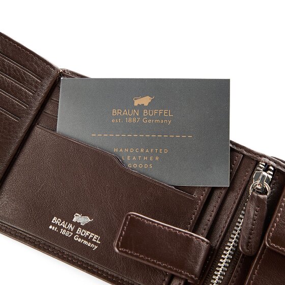 Braun Büffel Golf 3.0 Portemonnee RFID-bescherming Leer 12 cm