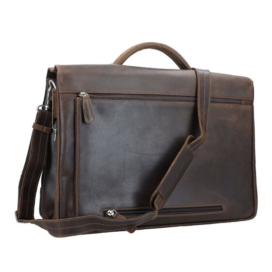 Plevier Vintage Oxford Koffer RFID-bescherming Leer 40 cm Laptop compartiment