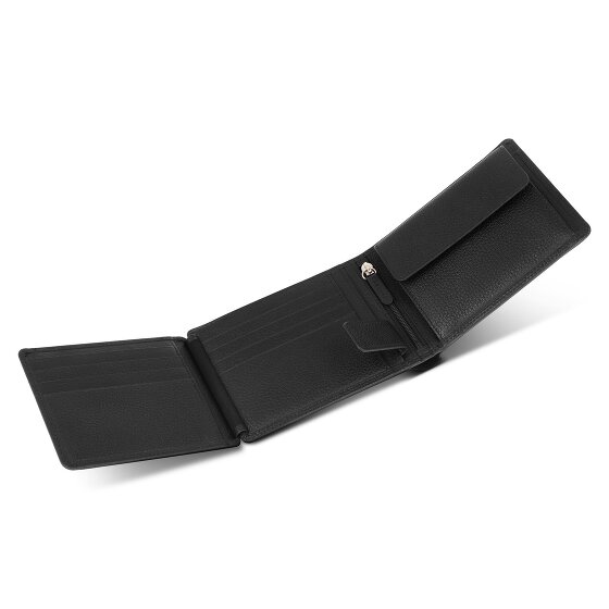 Redolz Leather Essentials QF portemonnee van RFID-leer, 12 cm, uitklapbaar, met vak met ritssluiting