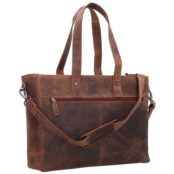 Plevier Shopper tas leer 41 cm laptop compartiment