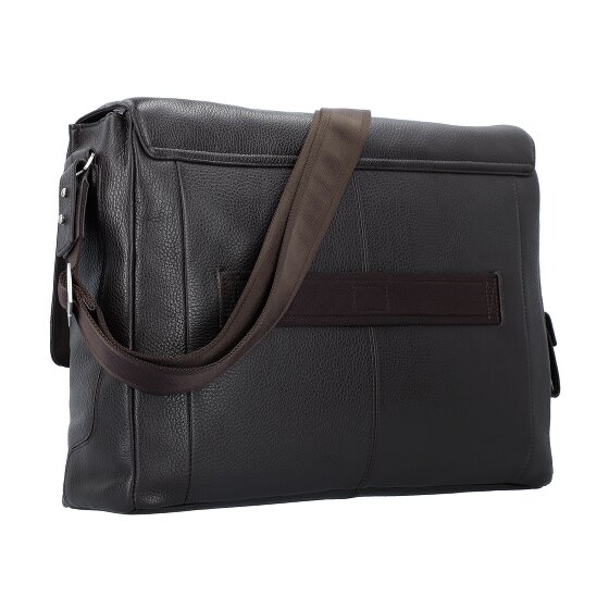 Piquadro Vibe Aktetas Messenger Leer 41 cm Laptop compartiment