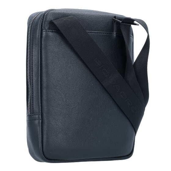 Piquadro Zwarte vierkante schoudertas leer 17 cm