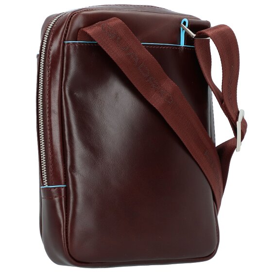 Piquadro Blauwe Vierkante Schoudertas Leer 22 cm