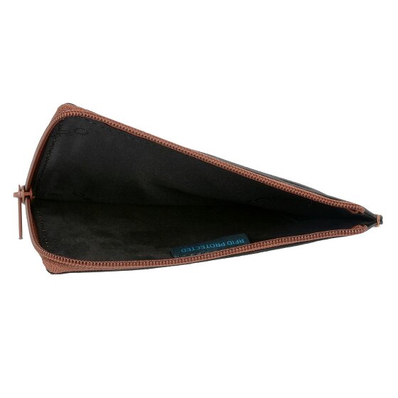 Piquadro Zwart Vierkant Creditcardetui RFID Leer 12,5 cm